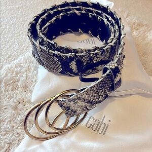 CABI Snake Print Belt with Gold Buckle. New! 🖤🤍